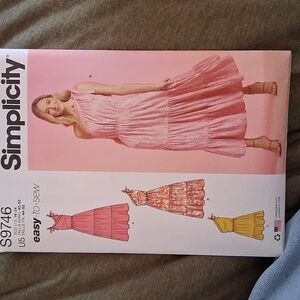 Simplicity One-Shoulder Pink Dress Pattern